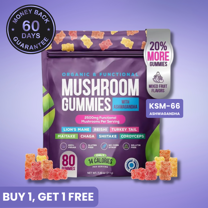 Mushroom Ashwagandha Gummies (80 Gummies)